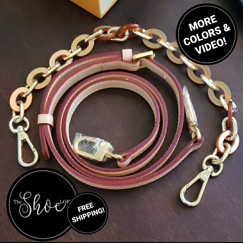 Leather Replacement Straps w Tortoise Chain ⛓